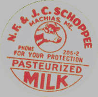#DC100 - Scarce Schoppee Cardboard Creamer Milk Cap - Cow Pictured