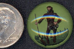 #BEADS0434 - 18mm Davy Crockett Reverse Painted Glass Intaglio - As low as $2 each