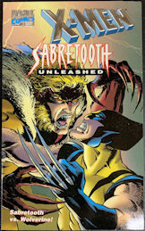 #CH500 - X-Men Sabretooth Unleashed 1995 Marvel Paperback Book - 1st Edition