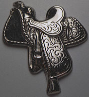 #BEADS0604 - Large Embossed Metal Western Saddle Stamping