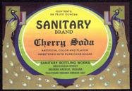 #ZLS126 - Sanitary Brand Cherry Soda Bottle Label with Gilding and Peacock