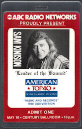 ##MUSICBP1114 - Sam Kinison OTTO Laminated Backstage Pass from an appearance at the 1990 Radio and Records Convention