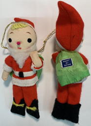 #HH267 -  Cloth Santa with Hanging String - Made in Japan