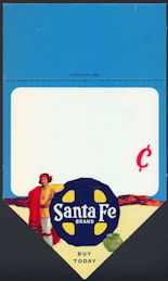 #SIGN190 - Cardboard Santa Fe Brand Grocery Store Price Sign