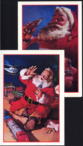 #CC289 - Pair of Coca Cola Postcards with Santa
