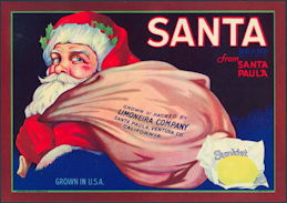 #ZLC223 - Santa Sunkist Lemon Crate Label