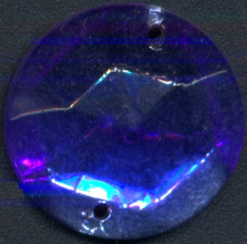 #BEADS0834 - Fancy Foil Flat Back Sapphire Colored 20mm Sew On Glass Rhinestone