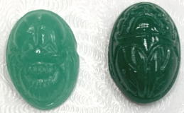 #BEADS1054 - Jade Colored Scarab 14mm Glass Cabochon
