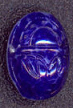 #BEADS0503 - 13mm Translucent Lapis Lazuli Blue Glass Scarab - As low as 20¢ each