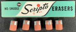 #CS647 - Full Box of Scripto Erasers for Mechanical Pencils - Box is marked 10¢