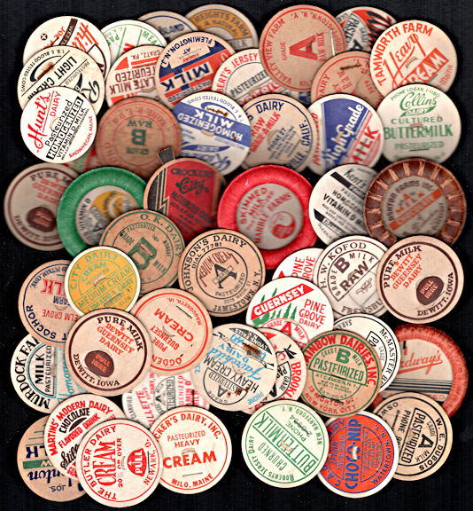 Group Of 50 Different Milk Bottle Caps From A Collection Many Super 