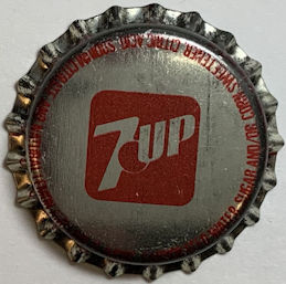 #BF198 - Group of 10 Early Plastic Lined 7up Soda Bottle Caps