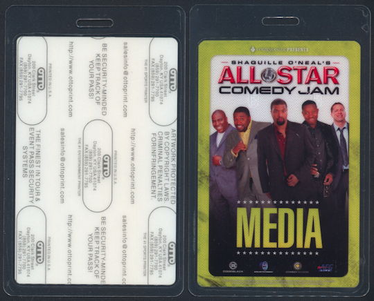 ##MUSICBP1110 - Laminated OTTO Pass from The Shaquille O'Neal All Star Comedy Jam 2012 Tour - As low as $3 each