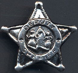 #TY653 - Tin Deputy Sheriff Pinback - As low as 50¢ each