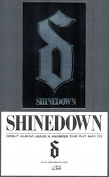 ##MUSICBQ0181  - Shinedown Atlantic Records Promotional Sticker for the Release of Their First Album - Leave a Whisper