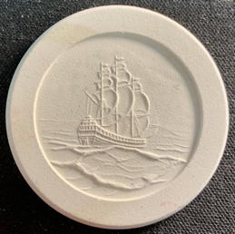 #MISCELLANEOUS422 -  Clay Poker Chip Featuring a Large Galleon Sailing Ship