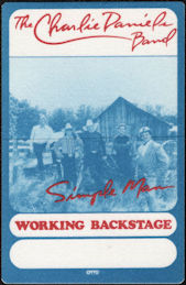 ##MUSICBP0667 - The Charlie Daniels Band OTTO Working Backstage Pass from the 1989 Simple Man Tour