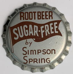 #BF351 - Group of 10 Simpson Spring Sugar Free Root Beer Cork Lined Soda Bottle Caps