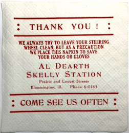 #CA533 - Group of 4 Skelly Oil Gas Station Napkins