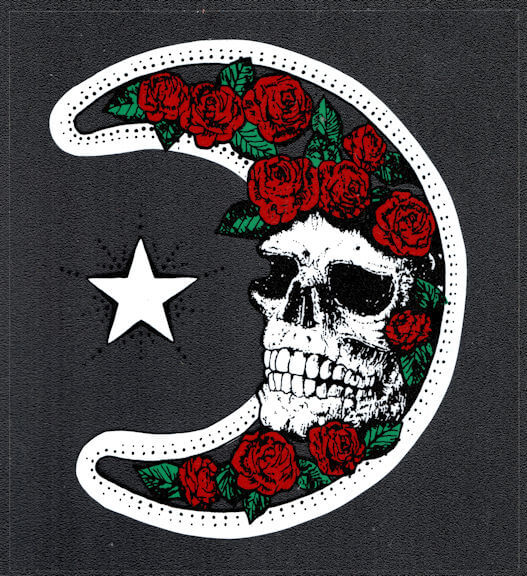 ##MUSICGD2026 - Grateful Dead Car Window Tour Sticker/Decal - Moon and Roses and Skull