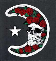 ##MUSICGD2026 - Grateful Dead Car Window Tour Sticker/Decal - Moon and Roses and Skull