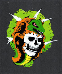 ##MUSICGD2027 - Grateful Dead Car Window Tour Sticker/Decal - Skull with Snake and Lightning Bolts