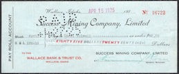 #UPaper196 - Mid 1920s Success Mining Company C...