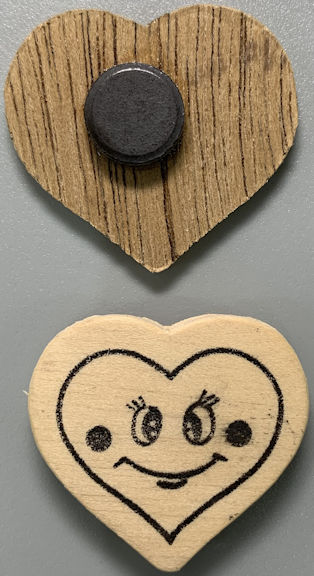 #HH223 - Group of 12 Wooden Heart Magnets - Valentines Day
