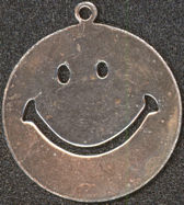 #BEADSC0253 - Large Metal Smiley Face Charm from the Hippie Era
