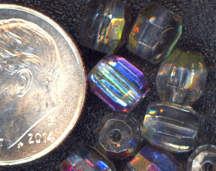 #BEADS0384 - Rainbow Colored Half Mirror Fire P...