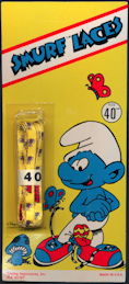 #CH415 - Large Display Card with a Pair of Licensed Smurf Shoe Laces