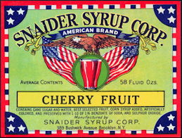 #ZLS045 - Snaider's Cherry Fruit Syrup Label