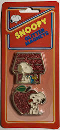 #CH437 - Two Snoopy Glitter Magnets in Original...
