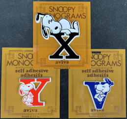 #CH735 - Group of 3 Snoopy Monogram Adhesive Letters