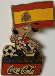 #CC360 - Coca Cola 1994 World Cup USA Soccer Lapel Pin - Flag of Spain