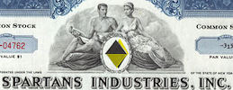 #ZZStock055 - Spartans Industries, Inc. Stock Certificate