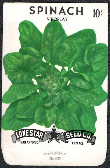 #CE074.2 - Viroflay Spinach Lone Star 10¢ Seed Pack - As Low As 50¢ each