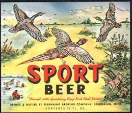 #ZLBE135 - Sport Beer Bottle Label - Sebewaing, MI