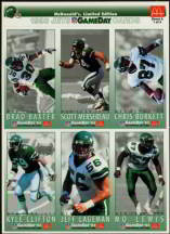 #BHSports019 - Three Sheets of McDonald's 1993 New York Jets GameDay Cards Uncut (18 cards total)