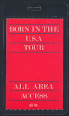 ##MUSICBP0067  - 1984 Bruce Springsteen OTTO Laminated Backstage Pass from the Born in the USA Tour