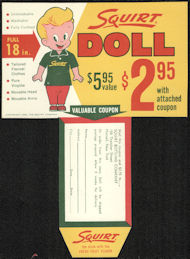 #SOZ131 - 1962 Cardboard Carton Insert Coupon for a Squirt Doll