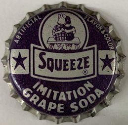 #BF208 - Group of 3 Rare Cork Lined Squeeze Grape Soda Cap with Kids Sitting on a Bench Pictured