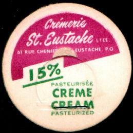 #DC260 - St. Eustache Creamery Cream Bottle Cap - Quebec, Canada