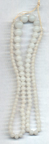 #BEADS0716 - Strand of 110 Graduated 3mm - 8mm Cherry Brand Translucent White Glass Beads