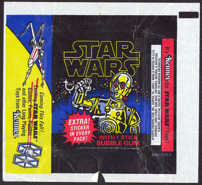 #Cards222 - Very 1st Series 1 Star Wars 1977 Card Pack Wrapper - Black and Blue