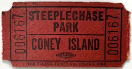 #MISCELLANEOUS368 -  Unused Coney Island Ticket for Steeplechase Park