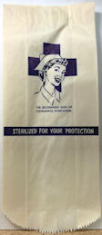 #UPaper185 -Group of 12 Large Sterilization Bags - 1950s Nurse Pictured