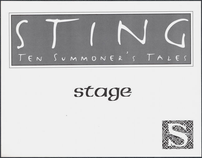 ##MUSICBQ0183  - Sting Stage Door Sign from the Summoner's Tales Tour
