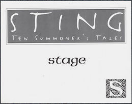 ##MUSICBQ0183  - Sting Stage Door Sign from the Summoner's Tales Tour