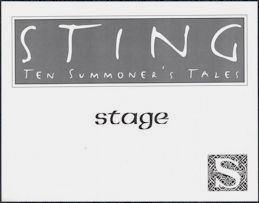 ##MUSICBQ0183  - Sting Stage Door Sign from the Summoner's Tales Tour